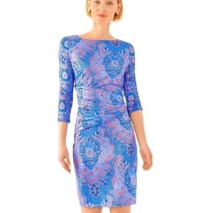 Gretchen Scott Pleasantly Paisley Jersey Ruched Dress Size Small